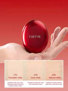 TIRTIR Permanent Setting Radiance Air Cushion Concealer Moisturizing Foundation Oil Free Makeup 23 Natural White 18g
