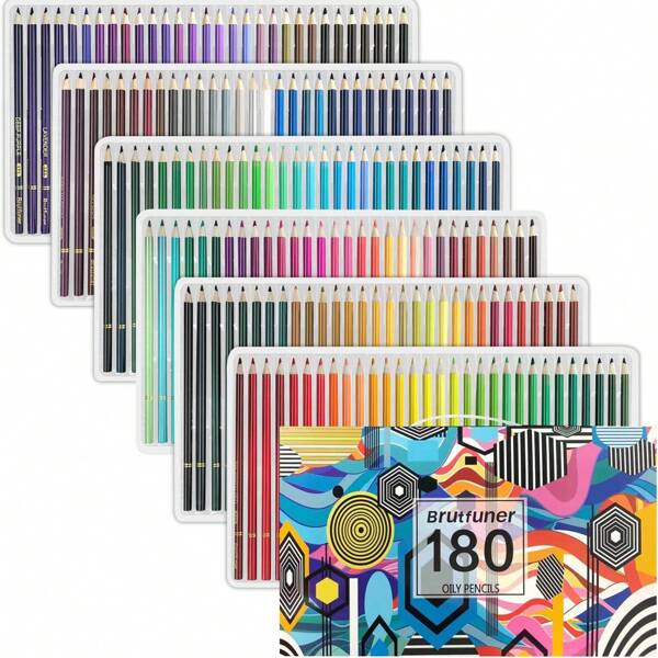 [Oil-Based Colored Pencils] 180 Colors Professional Oil-Based Colored Pencil Set - Art Design School Stationery Art Supplies For Painting Graffiti Filling School Supplies,Back To School