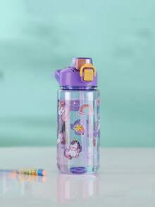 1pc600ml Water Cup With Straw Baby Children, Primary School Students Carry Anti-Drop Plastic Cup Kindergarten, School Outdoor Water Bottle Baby Drink Cup - Green - View 11