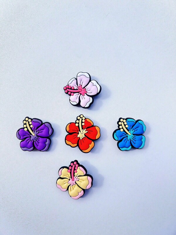 5pcs/10pcs Colorful Flower DIY Charms For Clogs, Sandals, Bracelets, Bags Decoration, Party Gifts