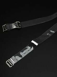 2 paires de bretelles transparentes avec détail en forme de cœur et d'anneau