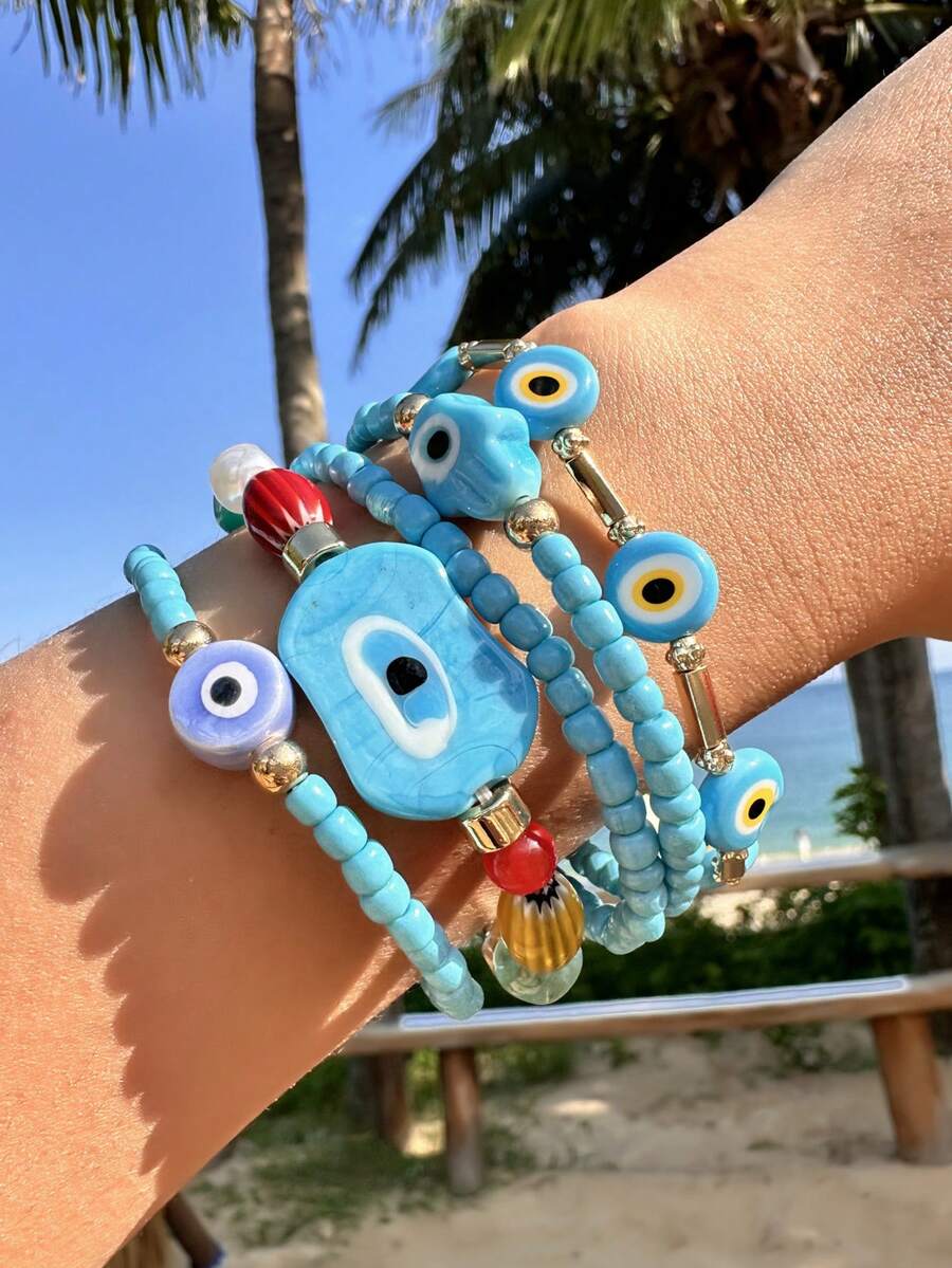 Pulsera De Ojo Malvado De Oro De 14 Quilates: Amuleto De Pro | Cuotas