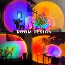 Sunset Lamp Projector LED Lights For Room Aesthetic Night Light W/ Remote& APP 16-Color Dimmable 16 Modes Ambient Projection For Bedroom, Living Room, Party, Photography Background, Romantic Dates, Four Seasons Home Halloween Decor, House Warming Gift - Đèn H7020 Sunset - Xem 7