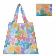 1 Stück (mit Münztasche) modische bedruckte Tragetasche mit großem Fassungsvermögen, tragbare faltbare Einkaufstasche, Schultertasche, wiederverwendbare Tasche