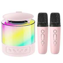 EIGIIS 1pc Portable Handheld Karaoke Microphone Speaker - USB Rechargeable, Wireless Speaker, Home Karaoke Machine With Microphone Set | Perfect For Family Party, Christmas, Birthday Celebrations - Pink-double Wheat - View 9