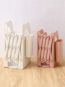 1 件可扩展书架：创意塑料书夹、装订架、书架、笔架、学生友好型节省空间和高效学习组织者 - 彩色 - 查看 7