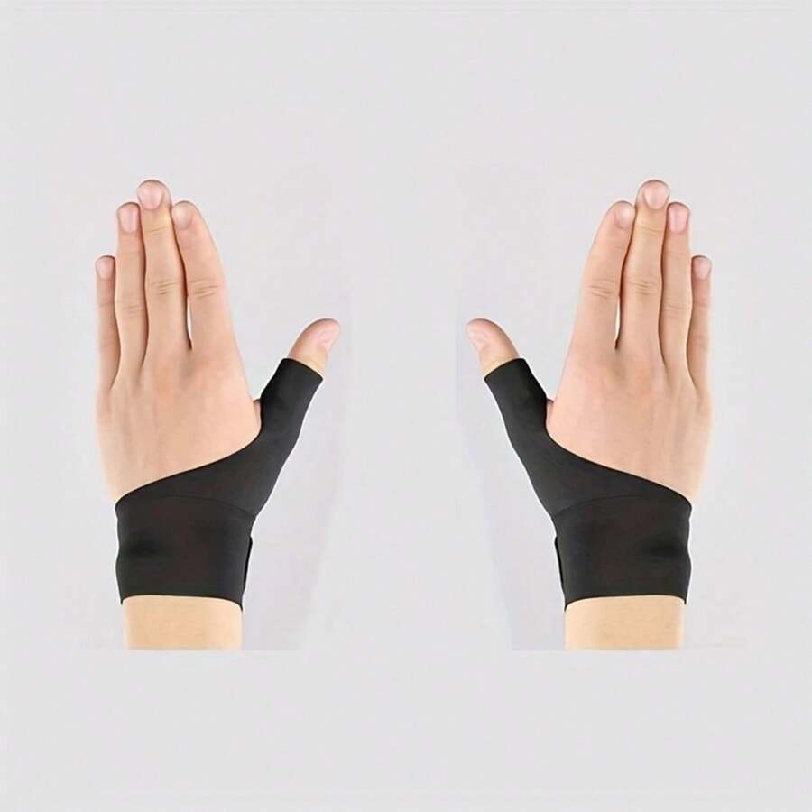 2pcs Breathable Wrist Brace For Carpal Tunnel Syndrome, Adjustable Closure - Hand Wash Only - Left & Right Hand - Black - View 1