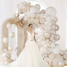 106 个珍珠白、珍珠沙白气球，白色珍珠气球适合男孩、女孩、儿童、婴儿、派对、迎婴派对、性别揭示、婚礼、生日、房间、派对装饰 - 珍珠白 - 查看 4