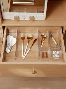 1/4pcs Simple Transparent Drawer Storage Box, Small Items Organizer Stackable Boxes Sun Travel Cool For Women Storage Organizer Travel Essentials Back To School Dormitory Storage
