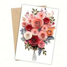 1PC Watercolor Flowers Greeting Cards, Flowers Floral Botanical, Lank Cards, Olded Stationery, For Every Occasion, Bestie Gift For Easter, With Envelope