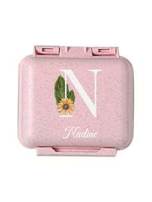 Caja de pastillas compartimentada personalizada, estuche de pastillas a prueba de humedad, organizador de pastillas de viaje para el bolsillo, caja de pastillas portátil, organizador de pastillas para personas mayores con compartimentos grandes, organizador de pastillas pequeño para bolso o bolsillo, adecuado para actividades al aire libre, viajes de negocios y recordar a las personas mayores que tomen la medicina a tiempo - Rosa - Ver 27