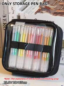 1PC Large Capacity Transparent Pencil Bag Pen Case Simple Style Multi Layers Slots Storage Pouch Painting Pen Bag Storage Pen Bag For Stationery School,Back To School,School Supplies,Pencil Case,Pencil Pouch,School Bag