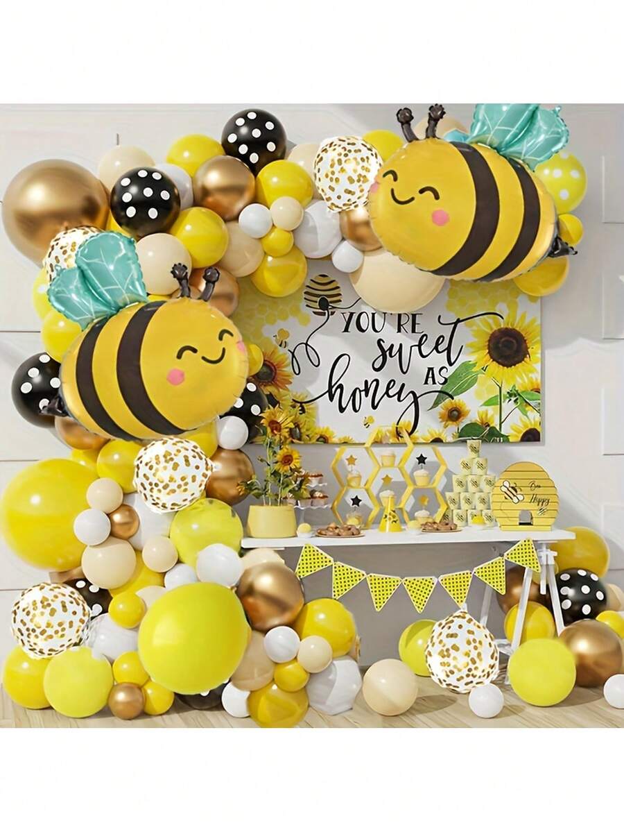 Set 2 Balon Foil Aluminium Kartun Lebah, Perlengkapan Dekorasi Pesta Ulang Tahun Bertema Lebah - Balon Lebah - View 1