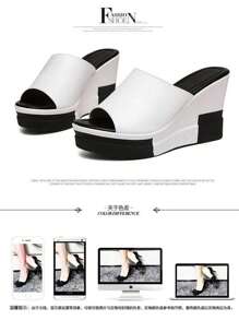 Women's Thick Sole Wedge Heel Peep Toe Roman Sandals, Summer New Arrival
