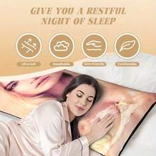 1 DIY Custom Photo Double-Sided Pillow Cover For Sofa Bedroom Home Decoration Couple Pet Commemoration Silk Satin Decorative Pillowcase - Multicolor - View 6