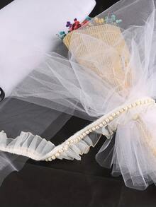 1 件白色薄纱面料，可用于 DIY 面纱、头饰、天篷、缝纫材料，适用于婚礼装饰、派对、生日、家居装饰、户外 - 白色 - 查看 5