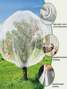 Bolsas de malla con cierre para el jardín: Cubierta protectora de red para frutas y verduras, bolsas de red de barrera contra pájaros para evitar insectos, cigarras, ardillas - Redes de poliéster de múltiples tamaños