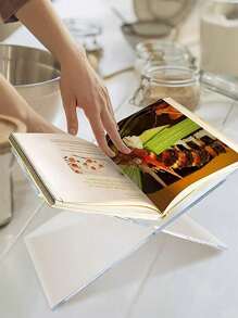 1 pièce étagère à livres en acrylique transparent, étagère de bureau en acrylique transparent, convient pour les bureaux, les écoles, les étagères de lecture de livres. Étagères d'exposition créatives en acrylique transparent en forme de X pour les livres d'images, les magazines, les livres de cuisine. Étagères de lecture, supports à livres, plateaux de lecture, étagères