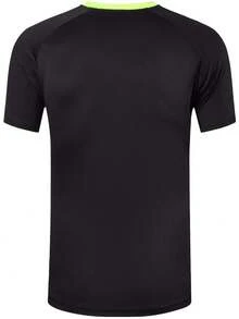 jeansian 1pc Black Slim Fit Men's Short Sleeve Sports T-Shirt For Tennis, Badminton, Golf, Bowling, Running, Training #230