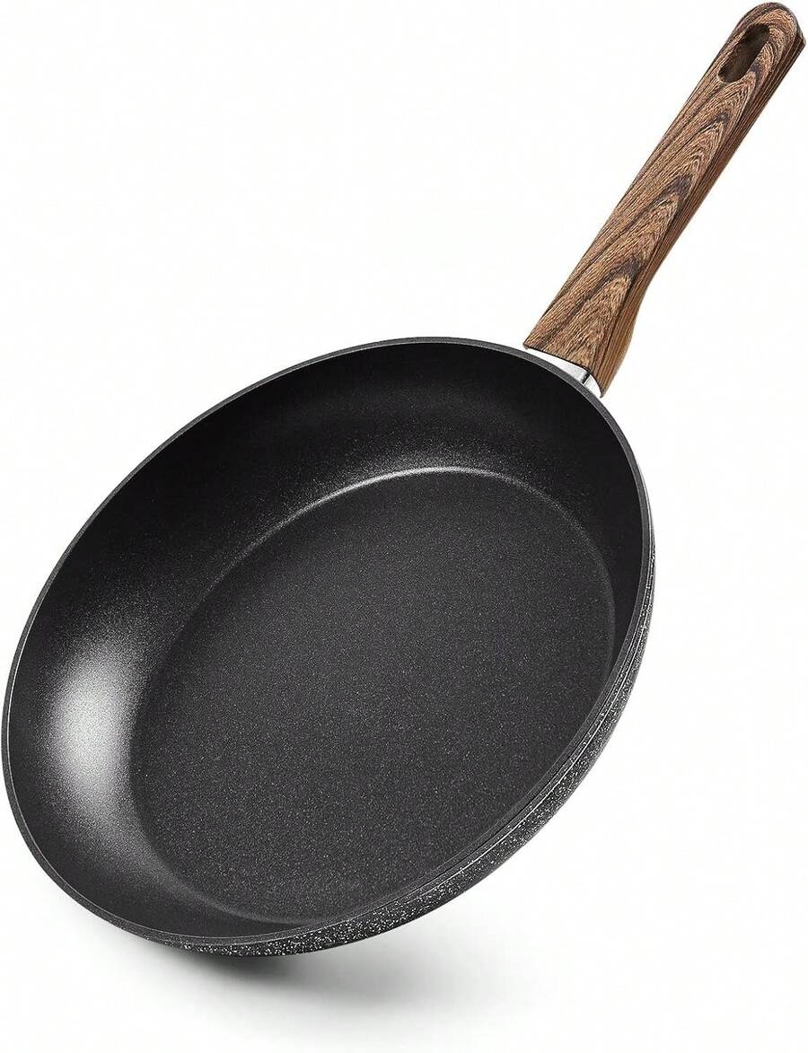 Innwewell 11 Inch Nonstick Frying Pan, Non Stick Frying Pan Large Skillet Pan Omelette Chef's Pan, Induction Compatible, No Toxic & PFOA Free, Black - 黑色 - 查看 1