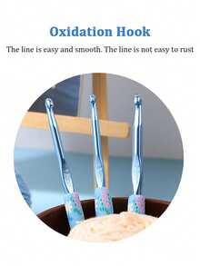 9pcs/Set Blue Bee & Flower Soft Clay Crochet Hooks, Ergonomic Design Suitable For Knitting Sweaters, Scarves, Socks, Gloves And Other DIY Handcraft Projects - 9pcs/set - View 8