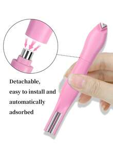 3D 心形指甲磁铁 3 合 1 猫眼效果双线月亮蛇图案法式指甲 UV 吸引力磁棒美甲工具适用于家庭 DIY 美甲沙龙，返校 - 彩色 - 查看 8