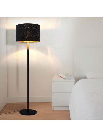 Moderne Vloer Lamp Living Room The Is Made Of Grijs Goud Star ed Fabric Lampshade, Measuring 144cm. It Comes An E27 Foot Switch Plug, Bedrooms, Children's Rooms, Corridors Excluding Verlichting Bulbs view 4