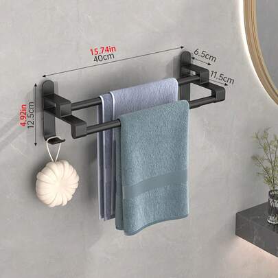 1 件免打孔毛巾架浴室毛巾杆卫生间毛巾架粘胶浴巾架酒店卫生间拖鞋架家居浴室装饰浴室收纳秋季装饰返校