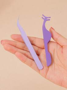 RANCAI 2 pezzi Arricciaciglia in acciaio inossidabile, accessorio per estensioni ciglie per principianti, pinzette per sopracciglia, accessori per il trucco