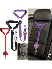 1pc Dog Safety Leash, For Vehicle Safety, Pet Car Tether, Vehicle Dog Safety Belt, Dog Safety Strap, Dog Safety Harness Clip, Dog Car Safety Belt