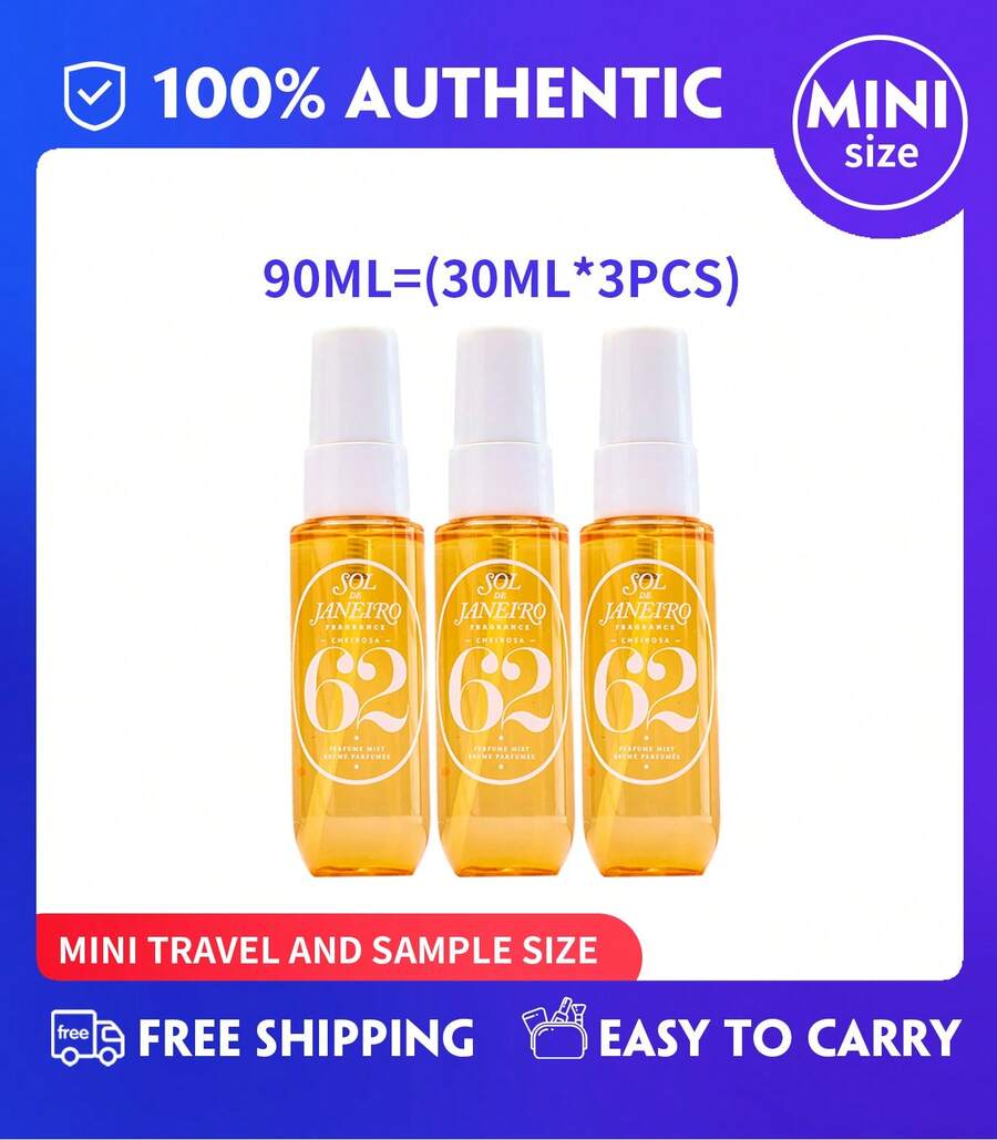 3 PCS Sol De Janeiro Brazilian Crush Cheirosa  Perfume Mist,Cheirosa 62,(30ml/1 Fl.Oz),Mini Travel Size - [Cheirosa'62]30ml*3 miếng - Xem 1