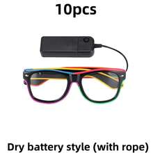 LED Wireless Glowing Glasses, Multi-Color Neon Lights Glasses, Wireless Design, USB Rechargeable, 3 Flashing Modes, Suitable For Carnival Parties, EDM, Halloween And Other Occasions - Multicolor - View 21