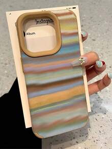 Colorful Gradient Stripes Fur Protective Case, High Value And Stylish, A Perfect Gift For Friends And Family Suitable For 11 12 13 14 15 16 17 17Air X XS Pro Max Plus - Nhiều màu - Xem 2