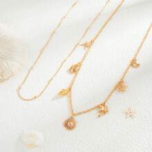 1 pièce Chaîne de taille avec pendentif étoile de mer et coquillage, chaîne de corps sexy, décoration de taille, style vacances d'été