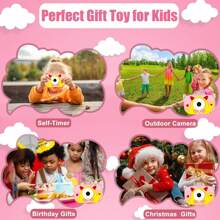 Cámara digital para niños, video HD 1080P y doble cámara de selfie, pantalla de 2.4" con funda de silicona suave, regalo perfecto de cumpleaños y Navidad para niños y niñas de 3 a 12 años (con tarjeta de 32GB)
