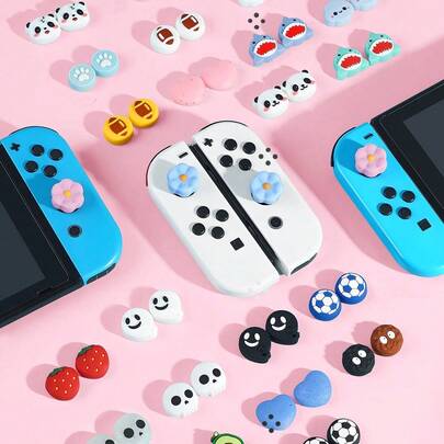 2 Pcs Thumb Grip Caps Compatible With Nintendo Switch /Switch OLED/Switch Lite, Controller Silicone Joystick Caps Cover Compatible With Switch Controller, Game Controller Accessories