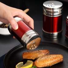 4pcs/Set Stainless Steel Spice Jars, Kitchen Seasoning Bottles, Airtight Pepper Shakers, Monosodium Glutamate & Salt Pots, Suitable For Home Barbecue Camping