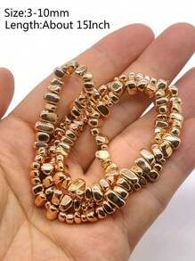 Contas espaçadoras soltas de hematita natural em formato irregular banhadas a ouro 14K para fazer joias, encontrar pulseiras, colares e brincos lindos faça você mesmo