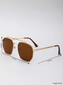 Neue retrometallische Doppelbrücken-Polygon-Luxus-Modegläser, unisex-Design für den Laufsteg, den täglichen Gebrauch, Straße, Party, Urlaub, vielseitig dekorativ einsetzbare Brillen für Outdoor-Reisen, Strandurlaub, Business-Casual