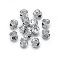 10 Stücke/Packung doppelseitige Strass-Perlen, 11mm, Multi-Stil glitzernder Diamant Lässig DIY Schmuckperlen, geeignet zum Herstellen von Armbändern, Halsketten, Anhängern, Accessoires
