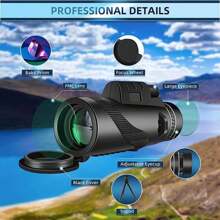 1pc High-Definition Monocular Remote Zoom Bak4 Prism, Outdoor Telescope For Camping And Hunting (Accessories: Phone Holder, Tripod, Cloth Bag, Portable Rope)