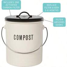 Now Designs Contenedor de compostaje clásico Color Marfil - Antiguo - Ver 6