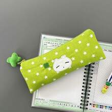 Estojo de lápis em forma de gato estrela, bolsa para canetas com pingente para meninas, estilo minimalista coreano, bolsa para lápis com vários compartimentos, adequada para estudantes, armazenamento, viagem, itens essenciais para a volta às aulas, material escolar, estojo para lápis, mochila escolar