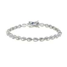 5A Cubic Zirconia CZ Tennis Bracelet 17CM 19CM Bezel Setting Simple Classic Women Girl Chain Jewelry - giọt nước bạc - Xem 13