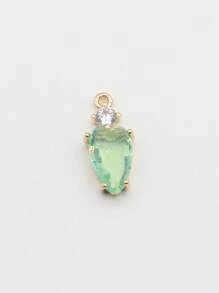 1pc/2pcs/4pcs Cute Macaron Color Heart Shaped Copper Alloy Zirconia Crystal Water Drop Pendant For DIY Jewelry Making, Bracelet, Earrings, Necklace Accessories
