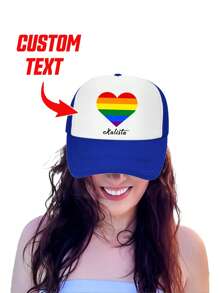 Șapcă de baseball personalizată imprimabilă cu text/nume, 1 buc., cu imprimeu floral al lunii mândriei, pălărie unisex pentru șofer de camion, potrivită pentru petrecere, festival, aniversare