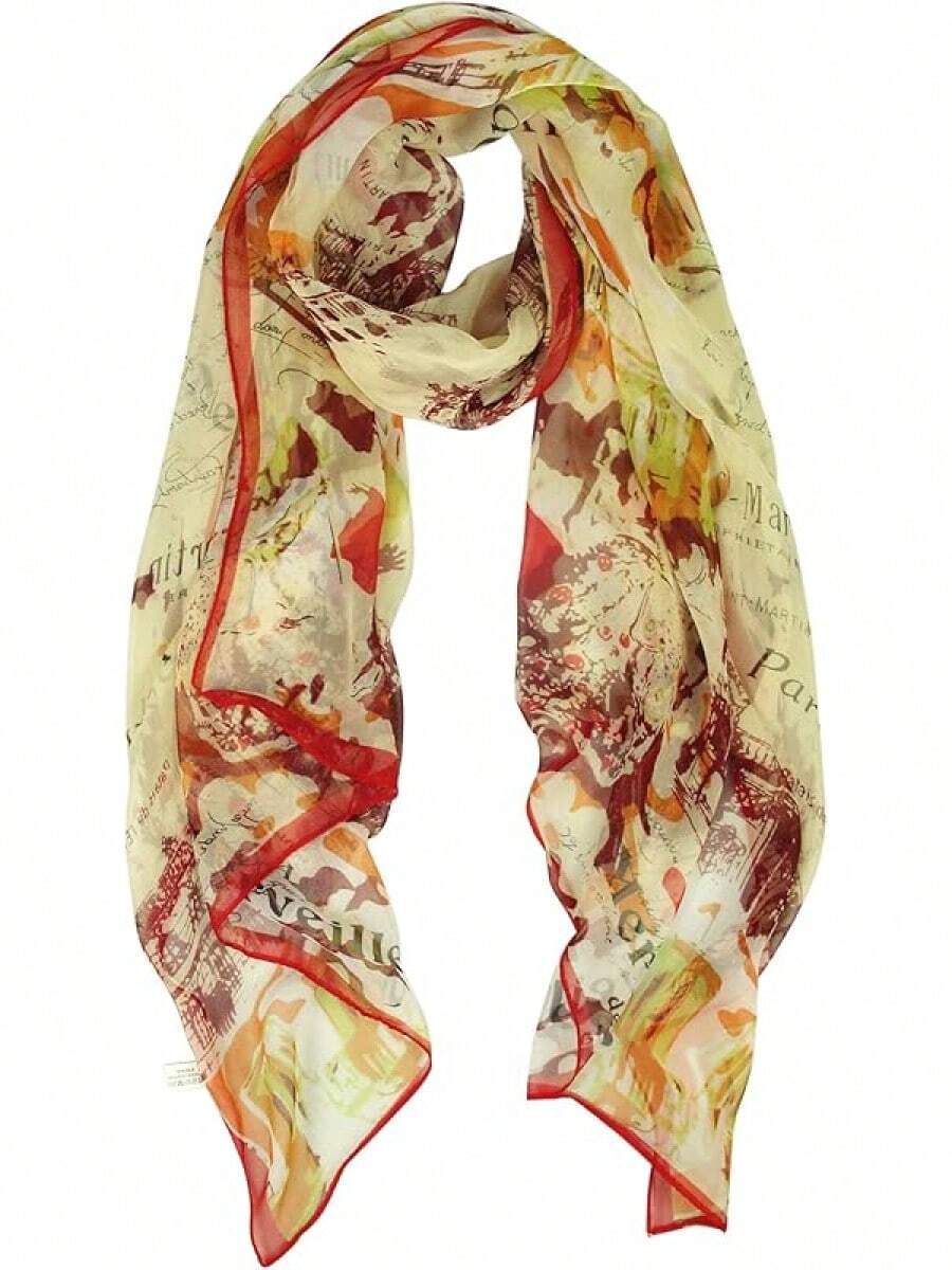 2025PANTONIGHT Long Chiffon Sheer Scarf For Womens - Col 756 - View 1