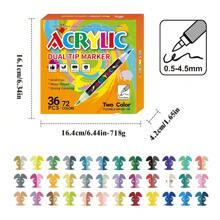 Set da 96 colori di pennarelli e penne acriliche a doppia punta - Materiali professionali per l'arte, adatti per dipingere su rocce, legno, tela, plastica, metallo e pietra | Pennarelli a punta per progetti fai-da-te, superfici multiple, creatività, forniture scolastiche, rientro a scuola