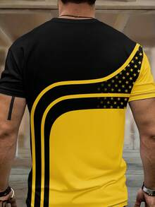 Men's Printed Crew Neck Short Sleeve T-Shirt And Pants Set