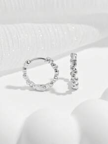 1 par de elegantes y a la moda aretes de plata 925 con diseño geométrico de lujo, regalo para mujeres para citas y reuniones